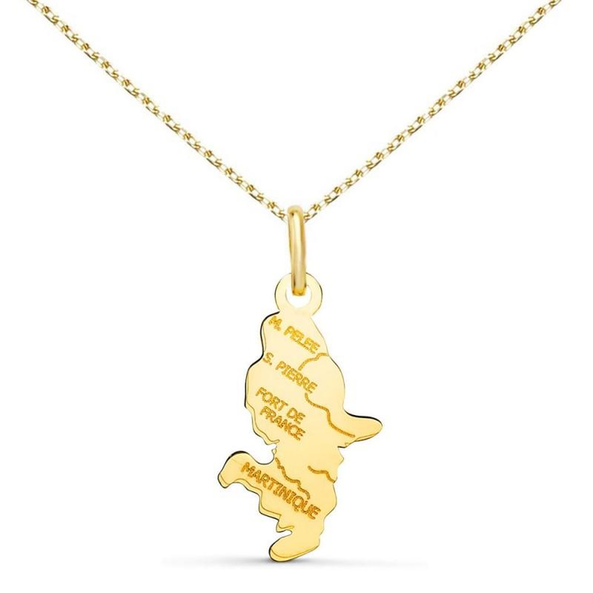 L'ATELIER D'AZUR Collier - Pendentif Ile de la Martinique Or 750/1000 - Chaine Dorée