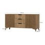 Voir la diapositive 5 : BEST MOBILIER Portmore - buffet bas - effet bois - 150 cm