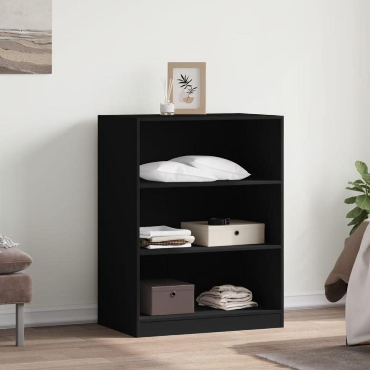 VIDAXL Garde robe noir 77x48x102 cm bois d ingénierie