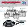 Voir la diapositive 2 : ELO Ensemble de 3 Poêles de cuisson 20, 24 et 32 cm et 4 faitouts 14, 16, 20 et 24 cm Elo Prima Brillant