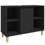 Voir la diapositive 2 : VIDAXL Meuble d'evier noir 80x33x60 cm bois d'ingenierie