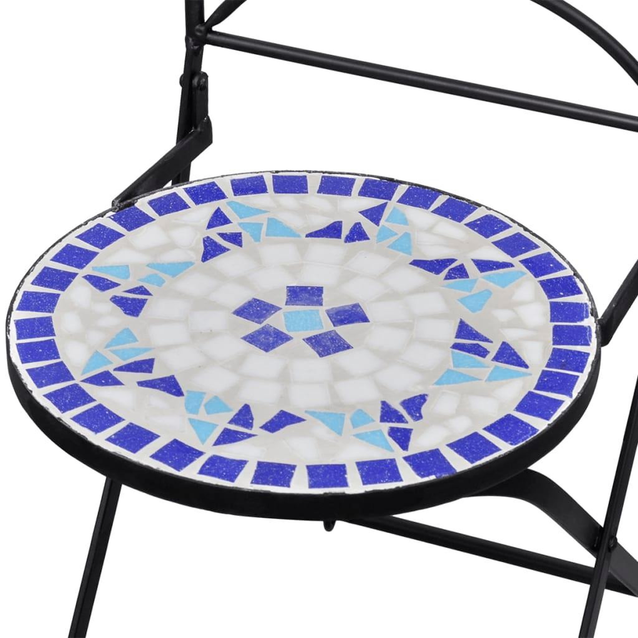 Voir la diapositive 5 : VIDAXL Chaises pliables de bistro lot de 2 Ceramique Bleu et blanc