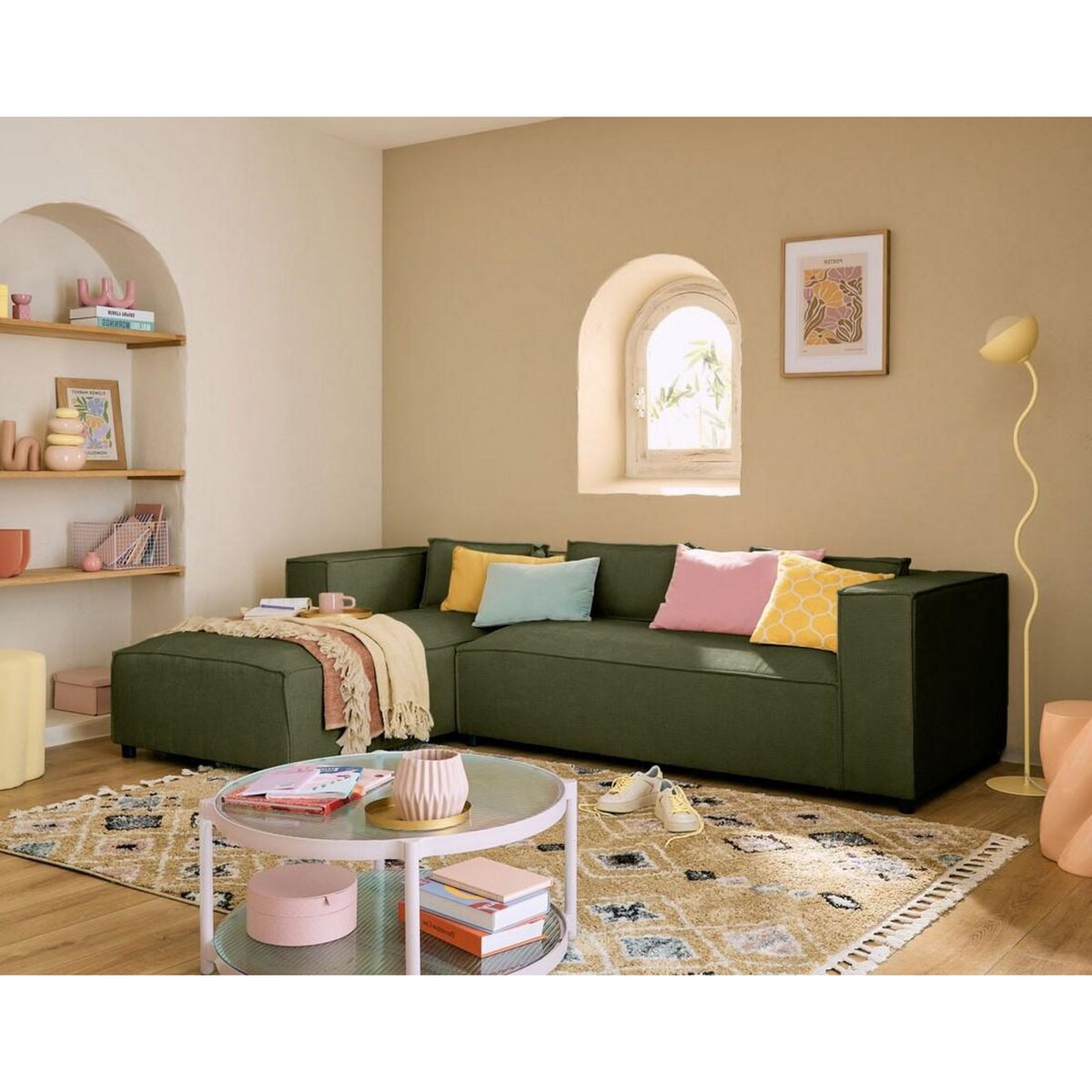 LISA DESIGN Stella - canapé d'angle gauche - 4 places - en tissu texturé