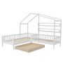 Voir la diapositive 1 : MERAX Lit cabane enfant 90x200(70x140)cm pin coloris blanc