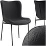 Voir la diapositive 1 : tectake Chaise rembourrée forme ergonomique avec dossier haut Tissu noir/noir