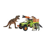 SIMBA.DICKIE.GROUP Dickie - Chasseur de dinosaures - Véhicule + Treuil + figurine articulée et 3 dinosaures - Sons et lumieres