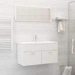 VIDAXL Ensemble de meubles de salle de bain Blanc Agglomere