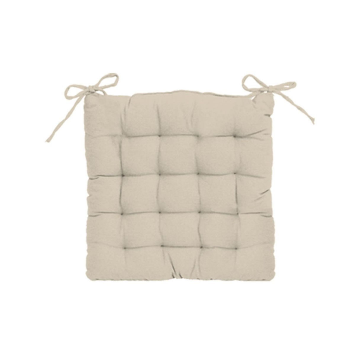 Galette de chaise unie matelassée en coton à nouettes