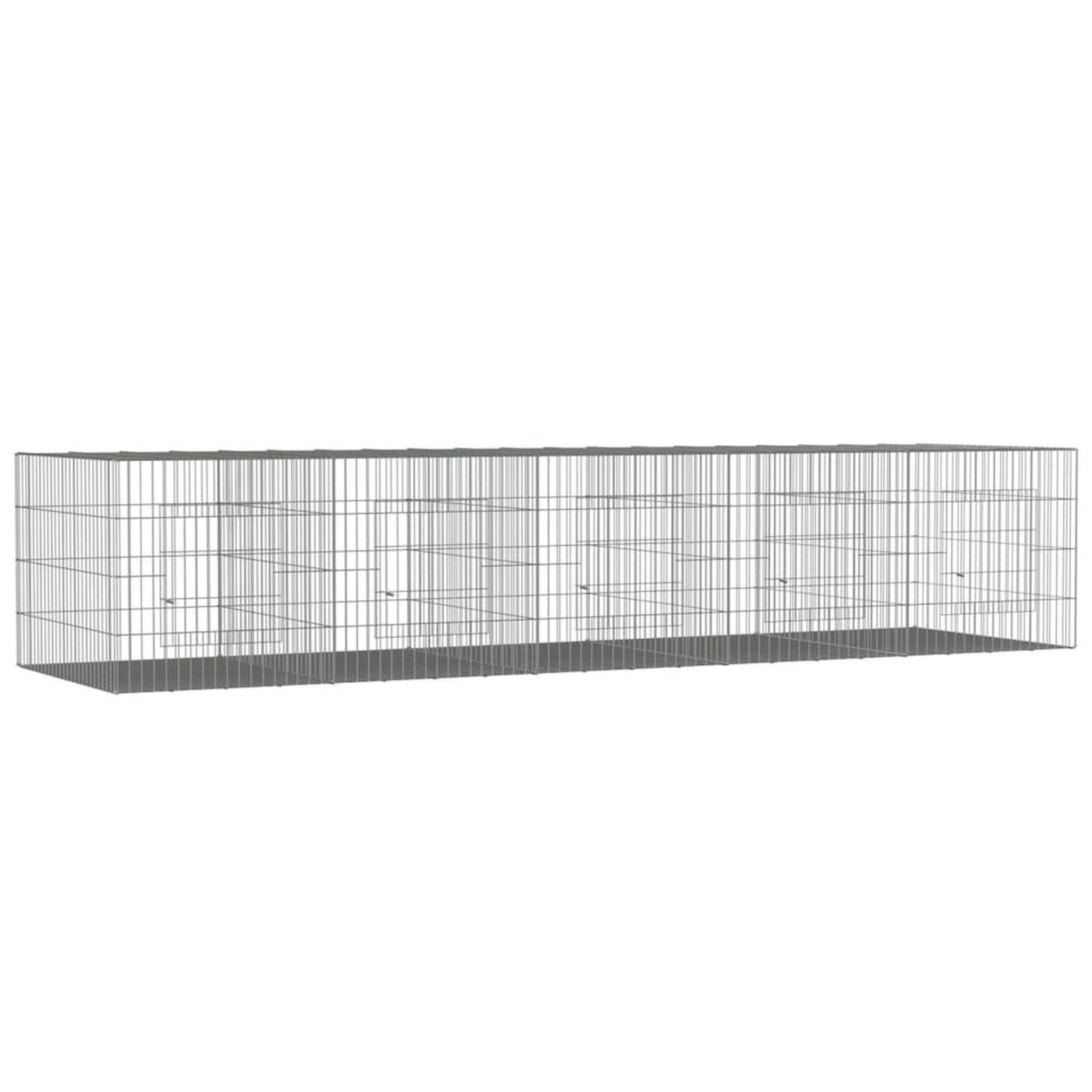 Voir la diapositive 2 : VIDAXL Cage a lapin 5 panneaux 273x79x54 cm Fer galvanise