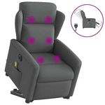VIDAXL Fauteuil inclinable de massage electrique Gris fonce Tissu