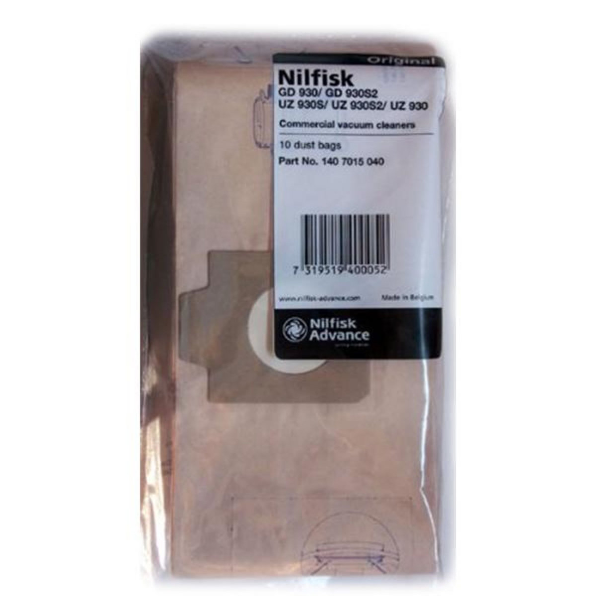 Nilfisk Lot de 10 sacs papier - 1407015040