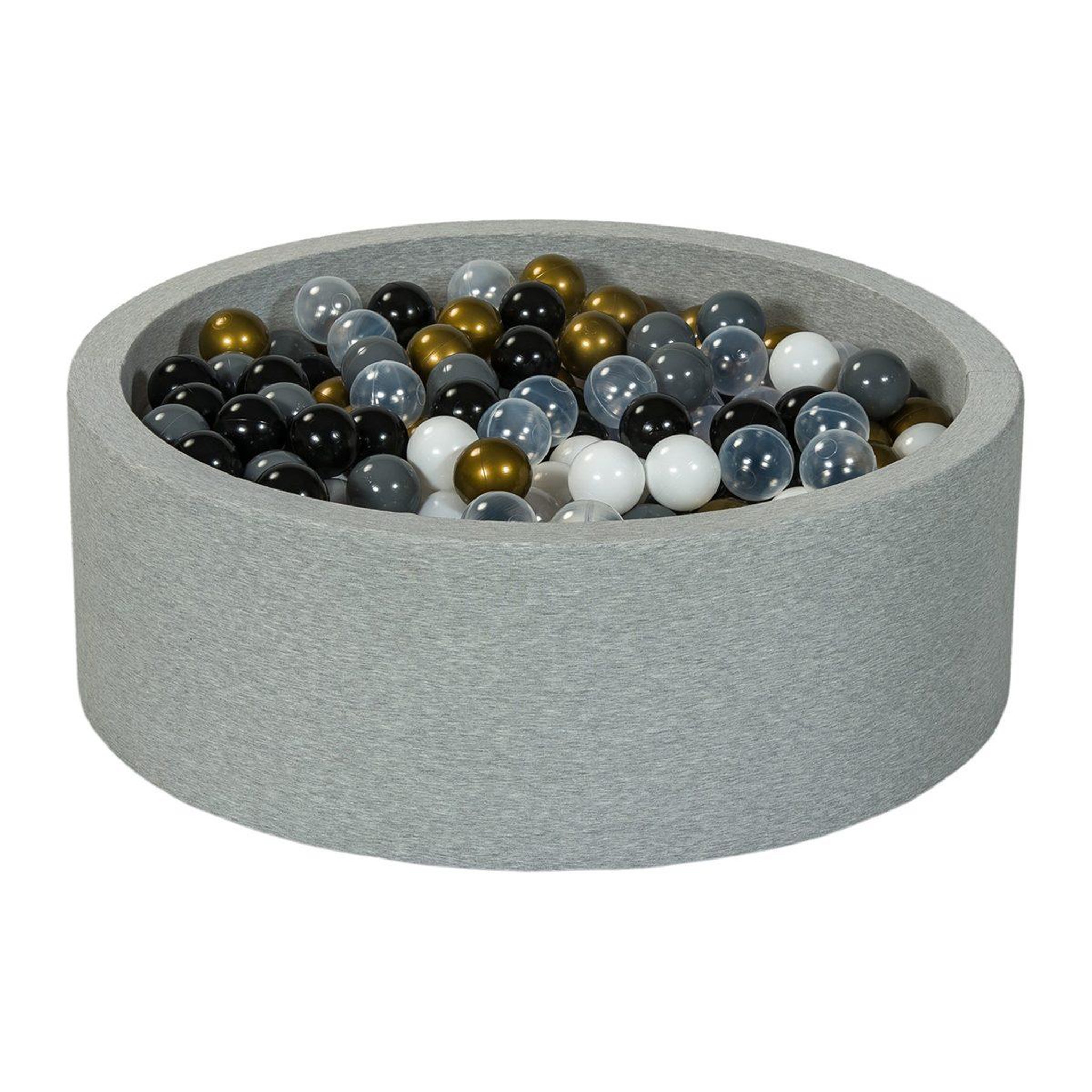 VELINDA Piscine à balles aire de jeu + 450 balles noir, blanc, transparent, or, gris