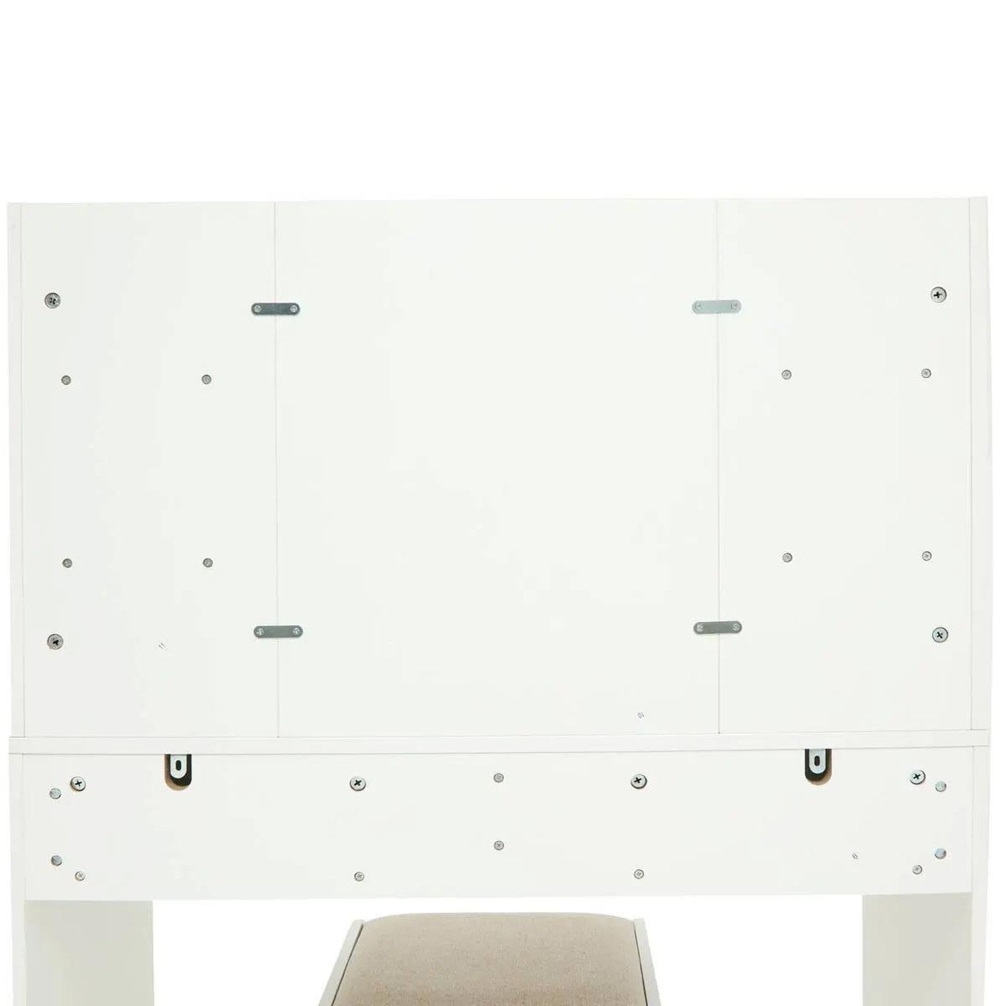 Voir la diapositive 3 : FIVE Coiffeuse 2 tiroirs avec tabouret  dolo  125cm blanc