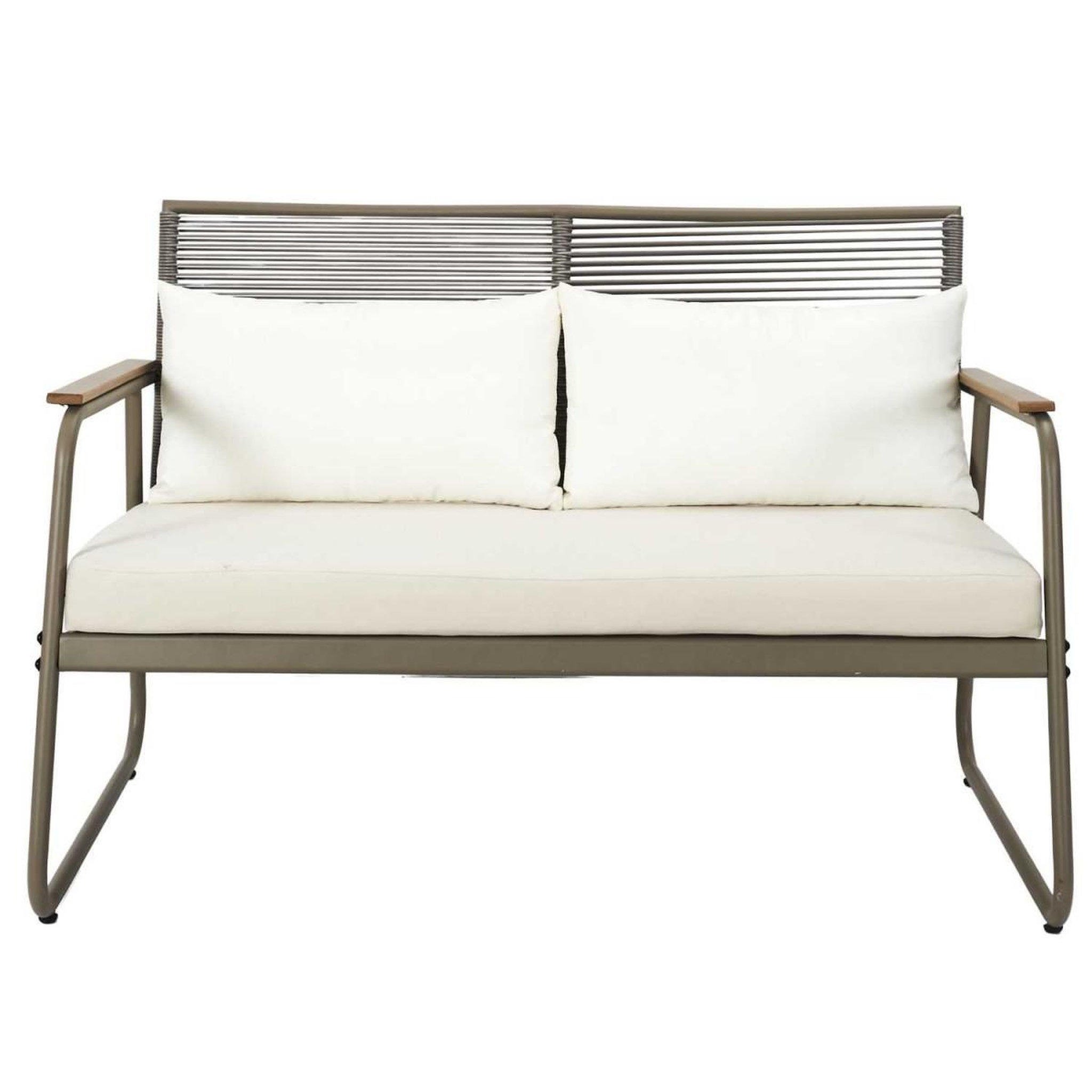 Voir la diapositive 3 : The Home Deco Factory Salon de jardin 4 pièces  palma  105cm beige