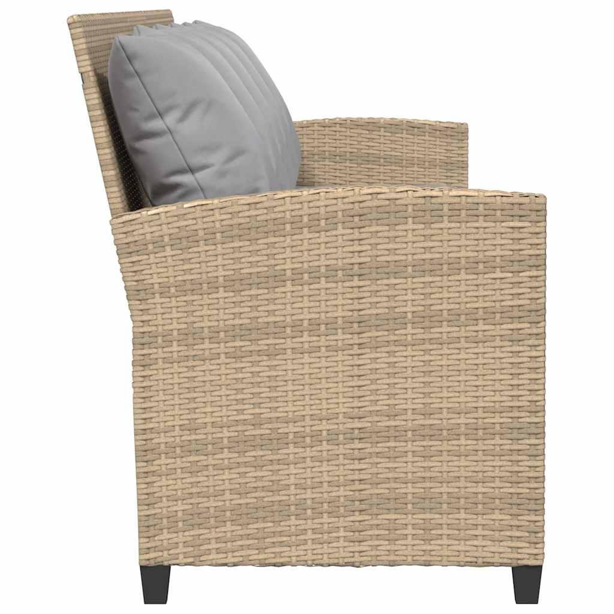 Voir la diapositive 5 : VIDAXL Canape de jardin avec coussins 5 places beige resine tressee