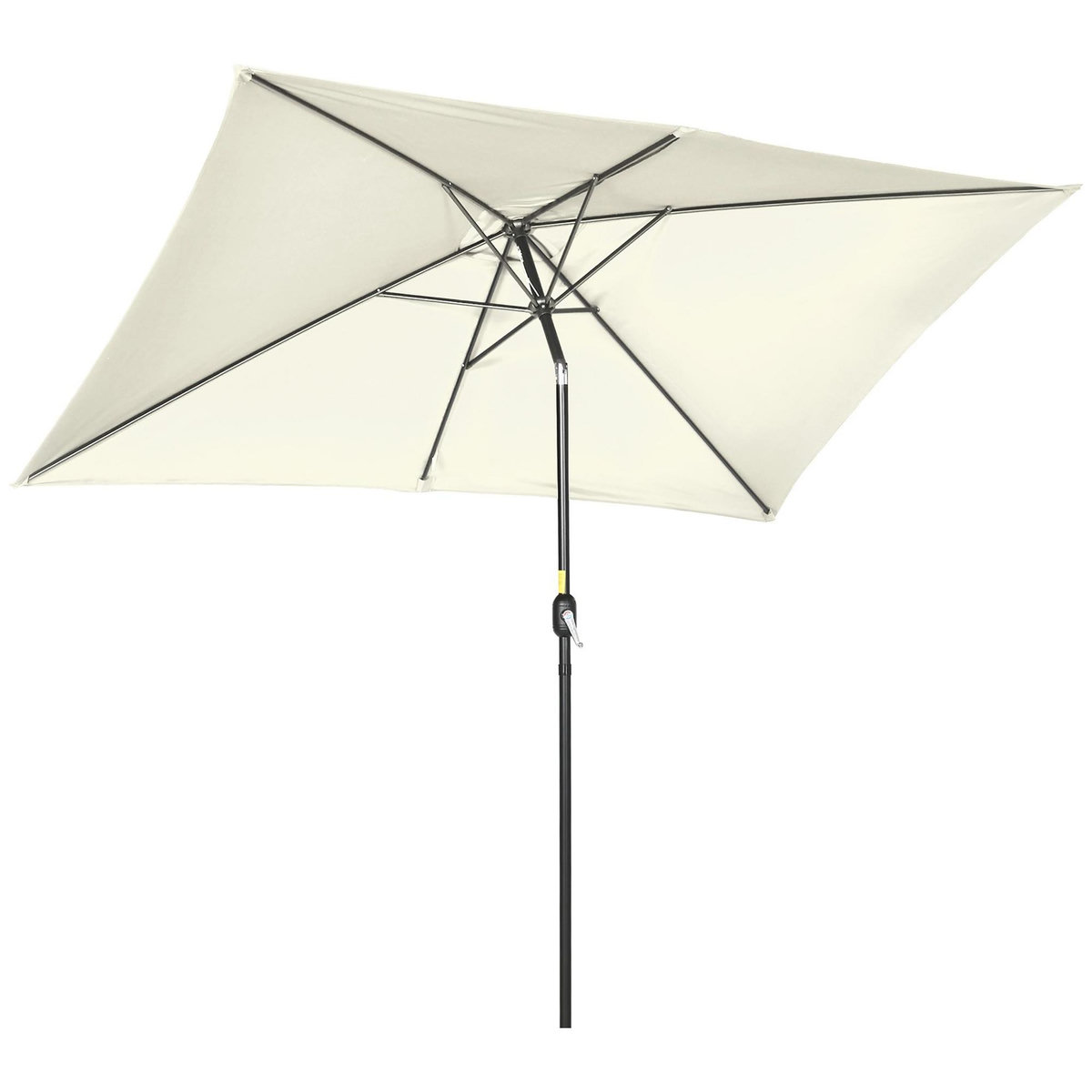 OUTSUNNY Parasol inclinable rectangulaire métal polyester haute densité 2,95L x 1,95l x 2,4H m crème