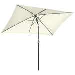 OUTSUNNY Parasol inclinable rectangulaire métal polyester haute densité 2,95L x 1,95l x 2,4H m crème