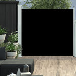 VIDAXL Auvent lateral retractable de patio 170x300 cm Noir