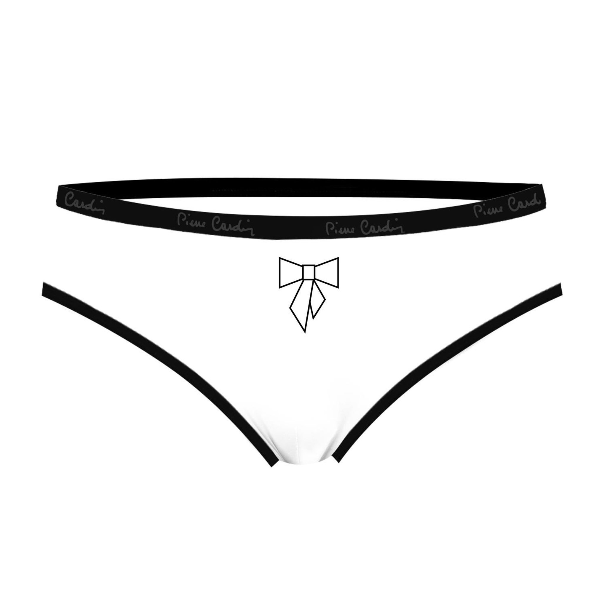 Voir la diapositive 4 : PIERRE CARDIN Lot de 3 slips femme  en coton uni et imprimé ceinture fine 2cm pck6