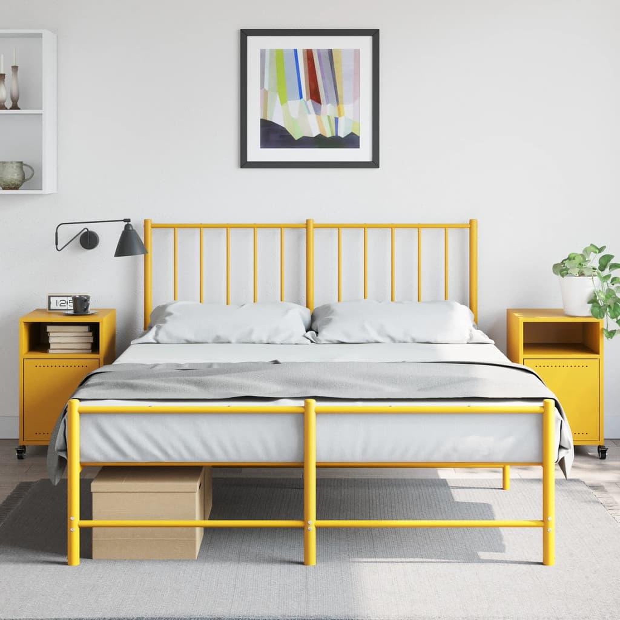 Voir la diapositive 3 : VIDAXL Tables de chevet 2 pcs jaune moutarde 36x39x59 cm acier