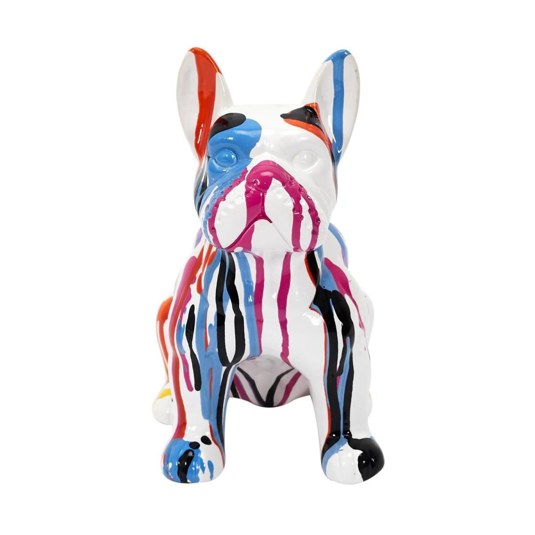 Voir la diapositive 2 : The Home Deco Factory Statuette déco  bulldog coulures  20cm multicolore