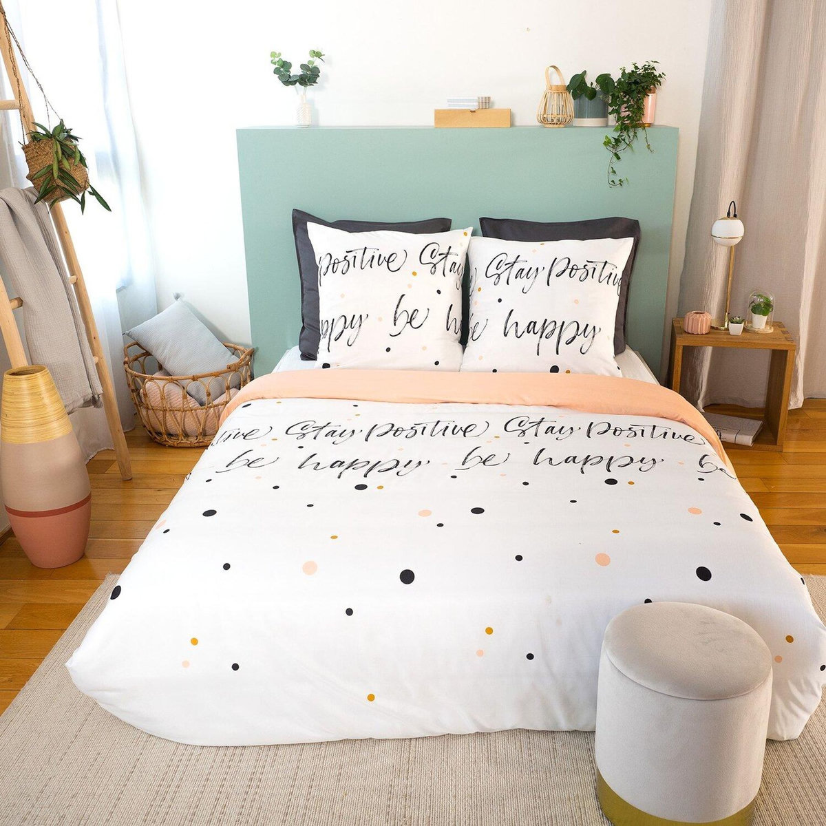 Home collection Parure housse de couette 100% microfibre 72gsm positive