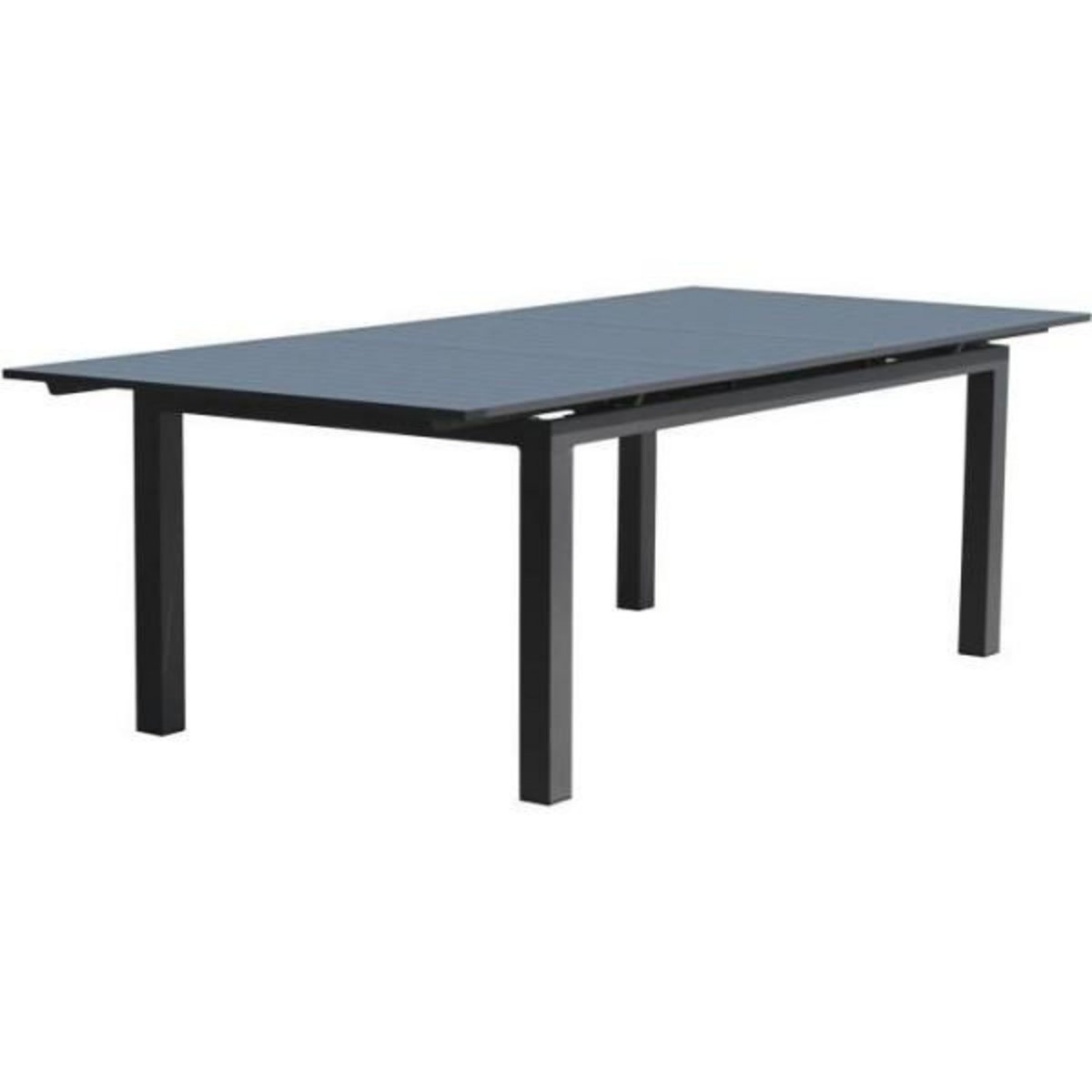 DCB GARDEN Table de jardin rectangulaire extensible - Gris anthracite - Aluminium - 12 personnes - 240/300 x 100 cm - MIAMI - DCB GARDEN