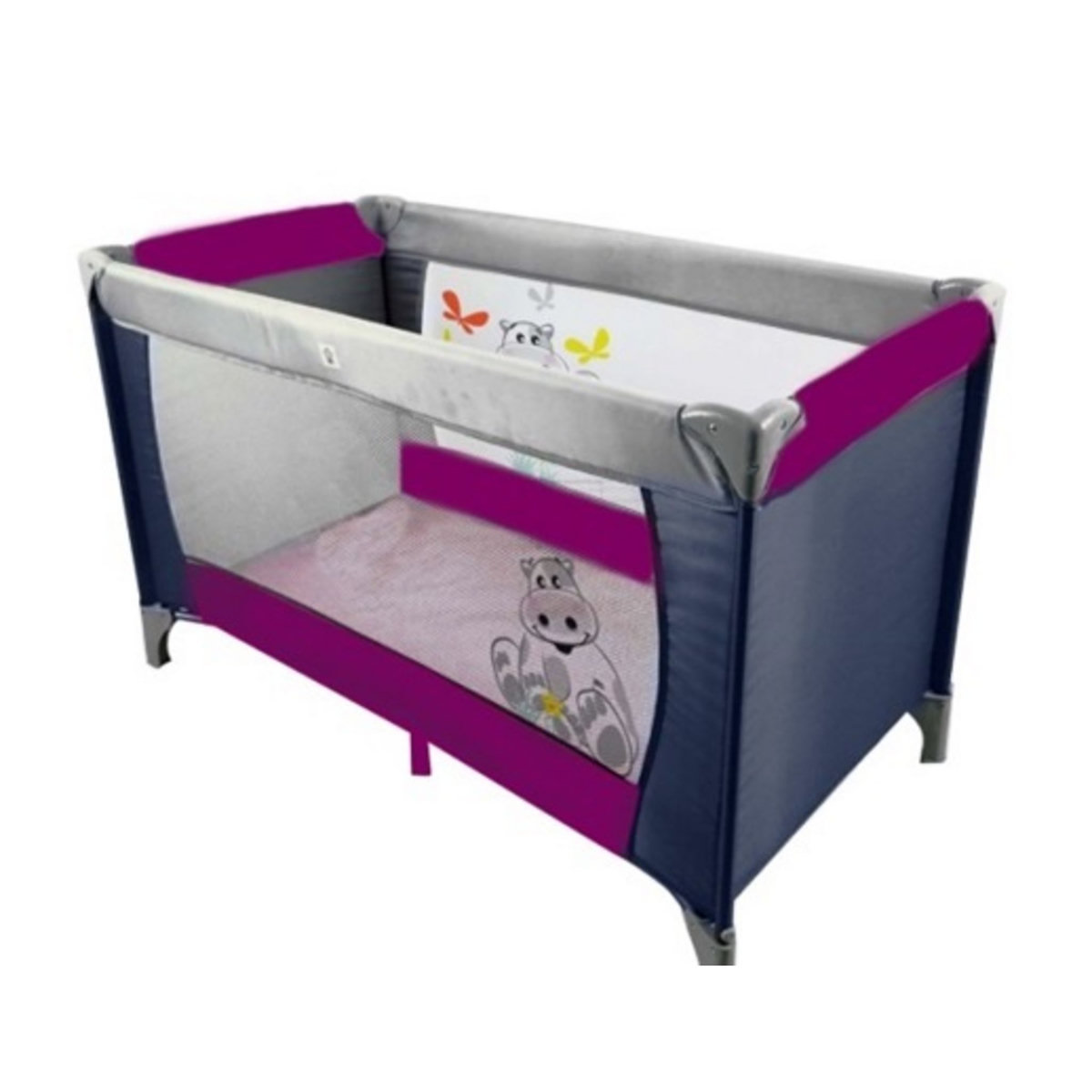 AUCHAN BABY Lit parapluie Youpi Hyppo - Prune