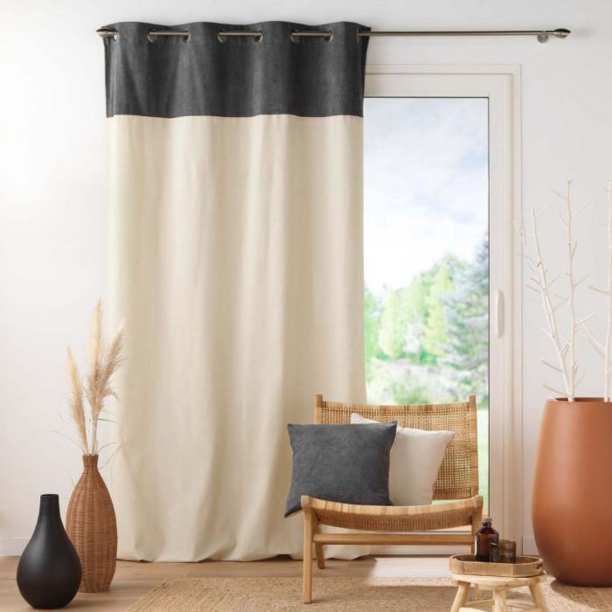 Paris Prix Coussin Déco Bouclette  Tessa  45x45cm Anthracite