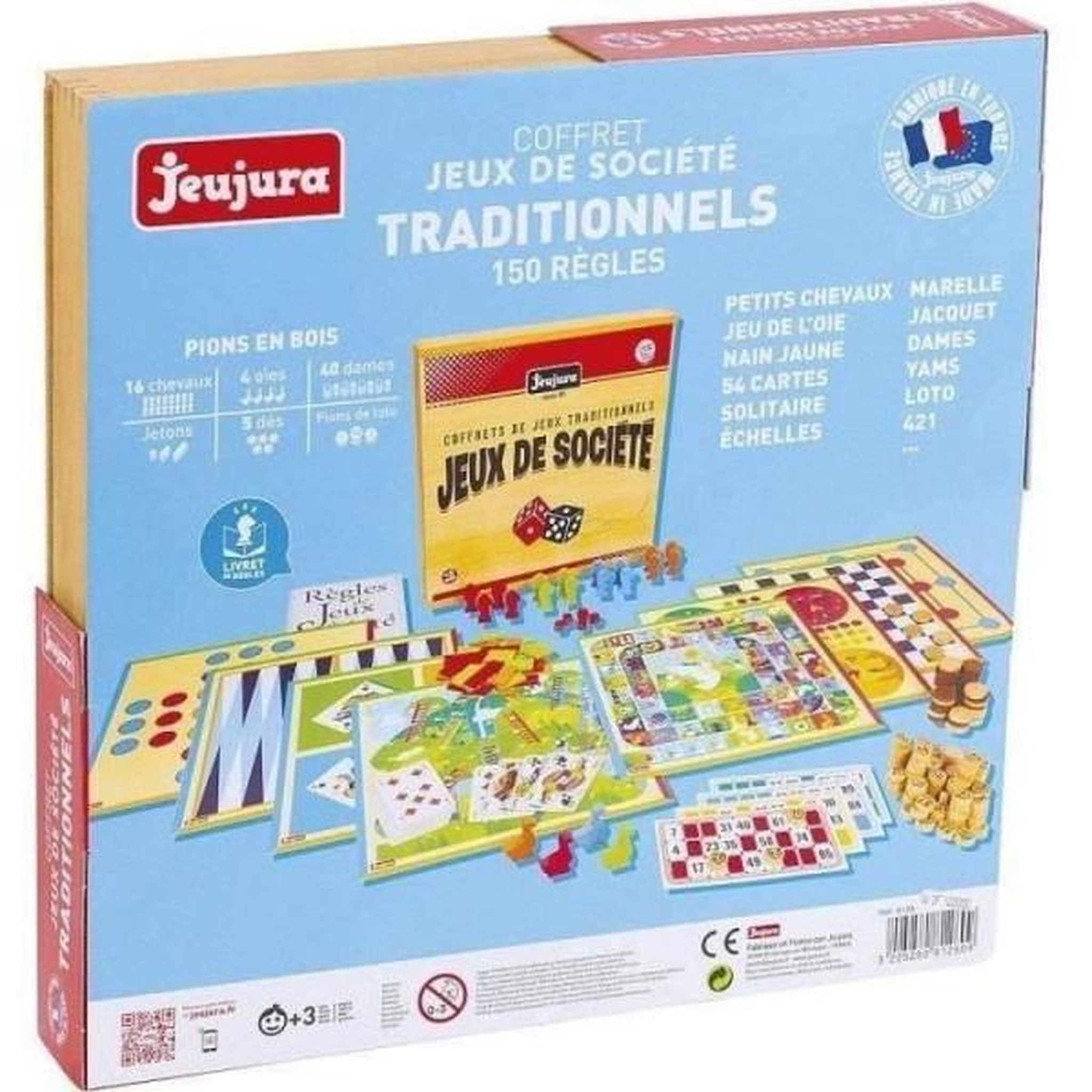 Voir la diapositive 4 : JEUJURA JEUJURA Coffret de Jeux de societe traditionnels - Coffret en bois