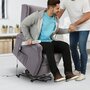 Voir la diapositive 4 : HOMCOM Fauteuil de relaxation électrique fauteuil releveur inclinable avec repose-pied ajustable lin gris chiné
