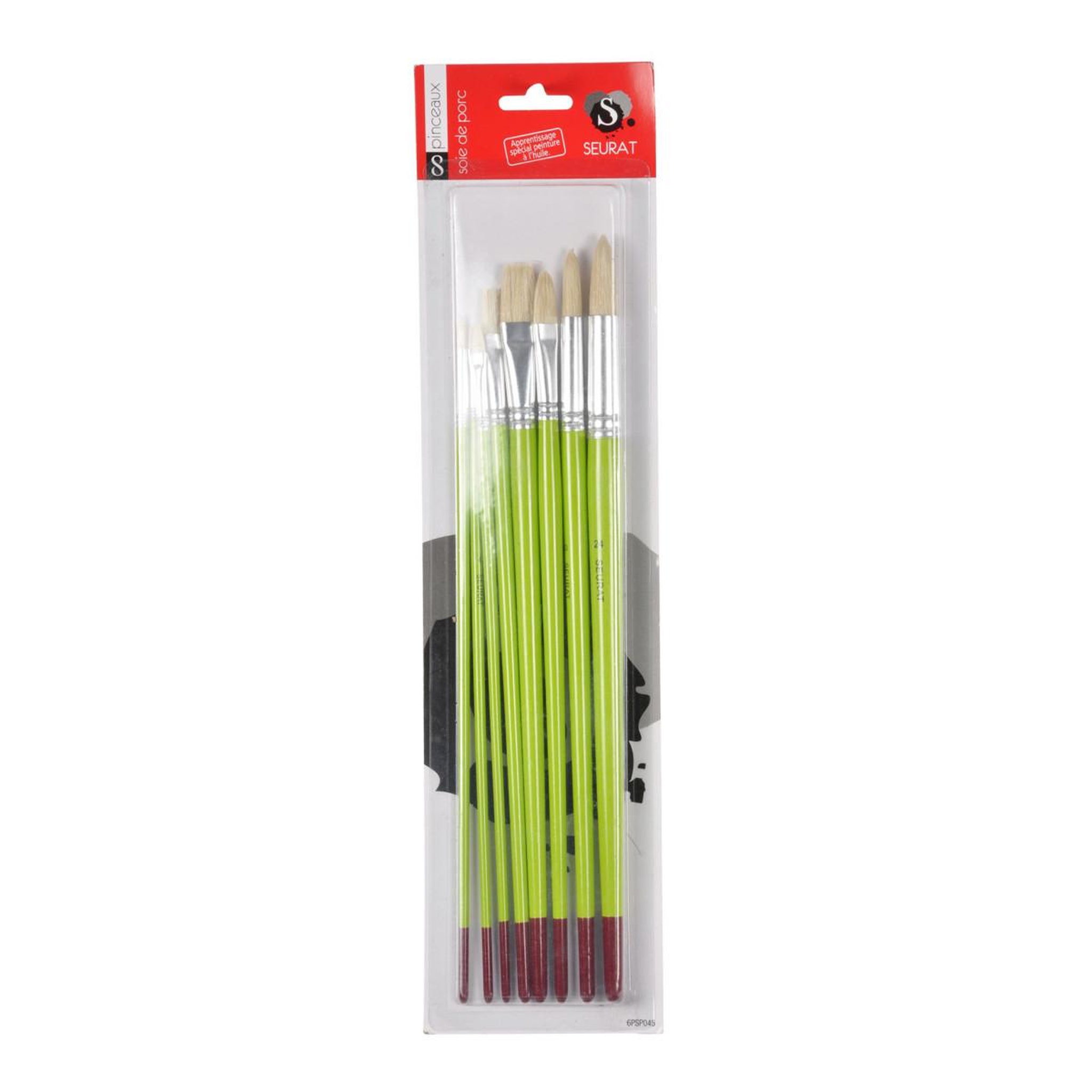 Voir la diapositive 2 : HOMEA Lot de 8 Pinceaux  Apprentissage Huile  30cm Vert