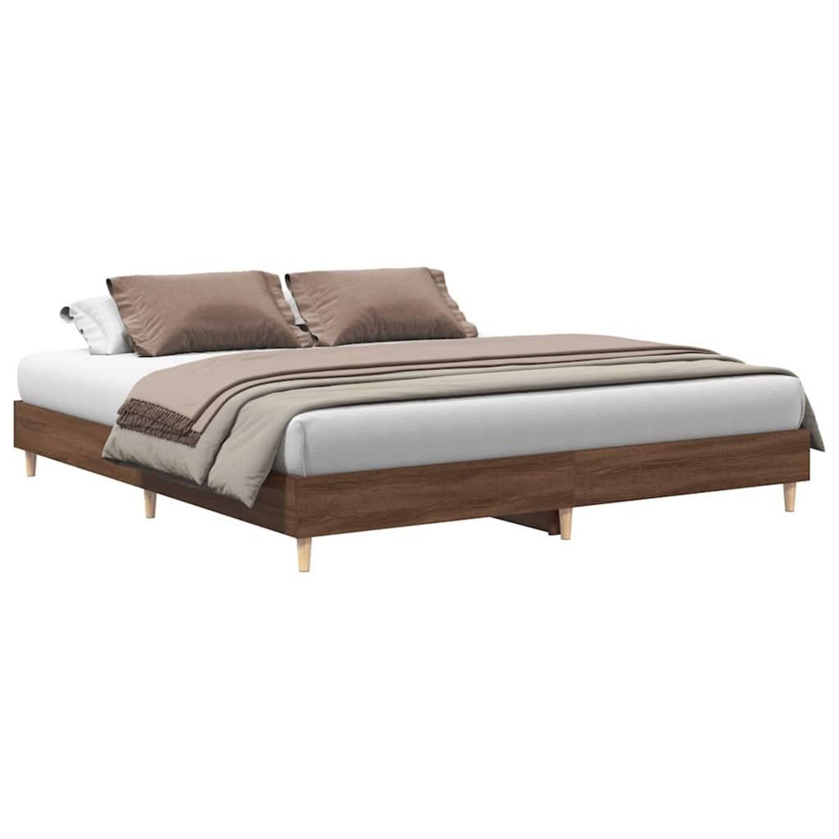VIDAXL Cadre de lit sans matelas chene marron 160x200 cm