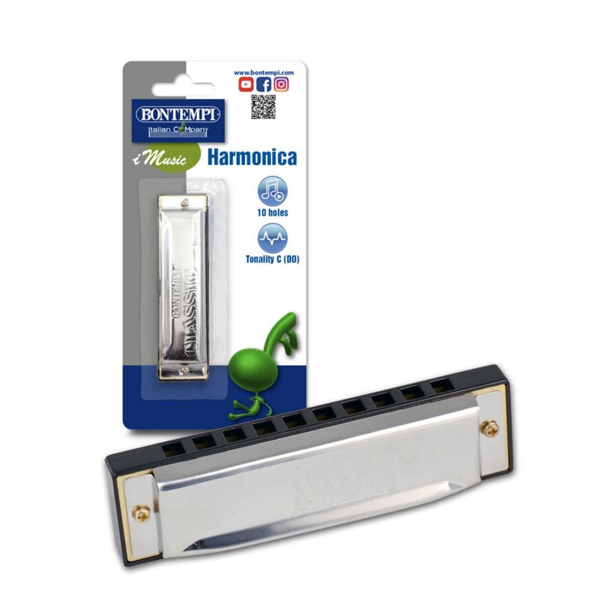 Bontempi Harmonica en métal 10 cm