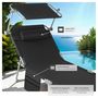 Voir la diapositive 4 : tectake Lot de 2 bains de soleil pliable noir