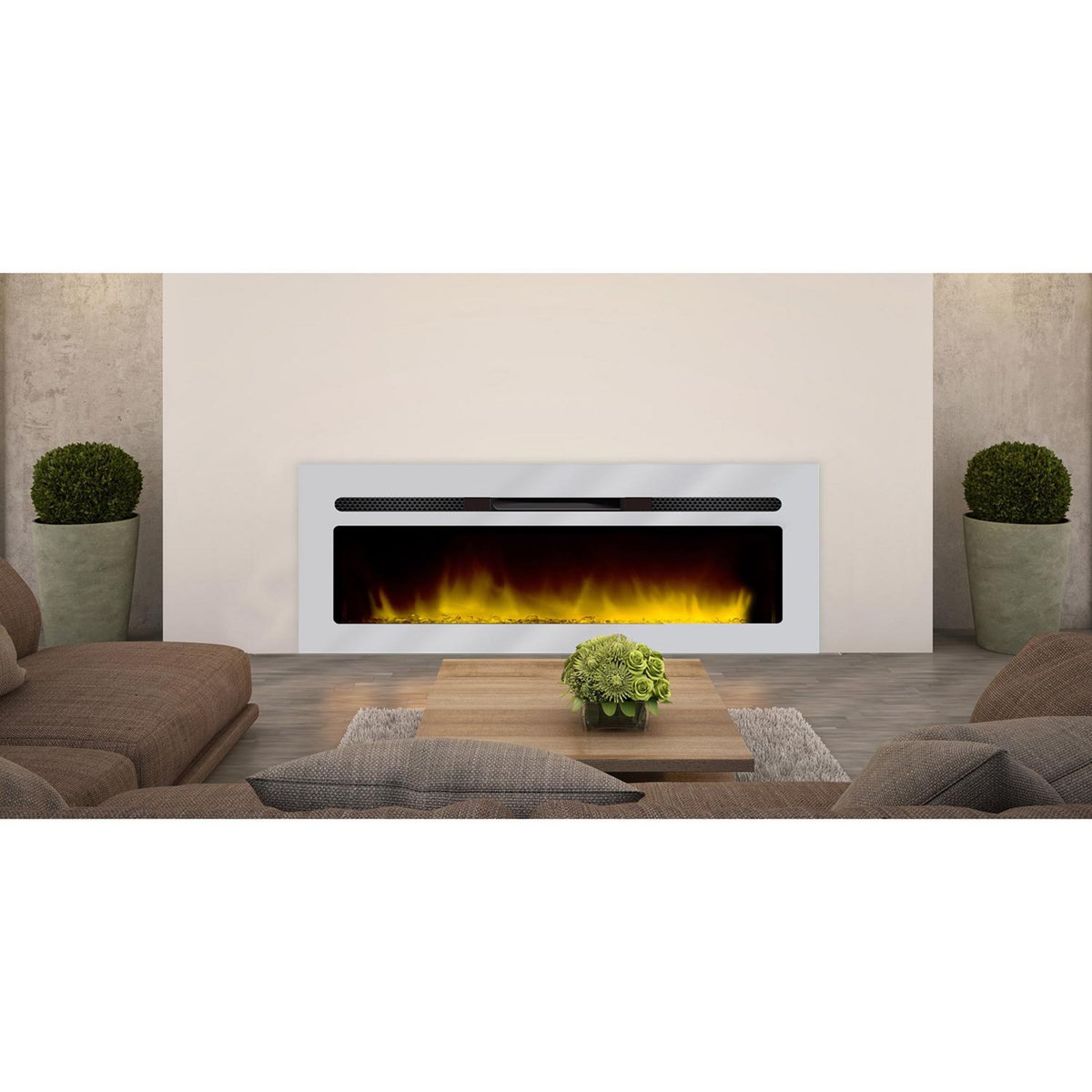 Chemin'arte Cheminée électrique encastrable 150cm inox - 149