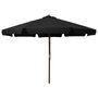 Voir la diapositive 1 : VIDAXL Parasol d'exterieur avec mat en bois 330 cm Noir