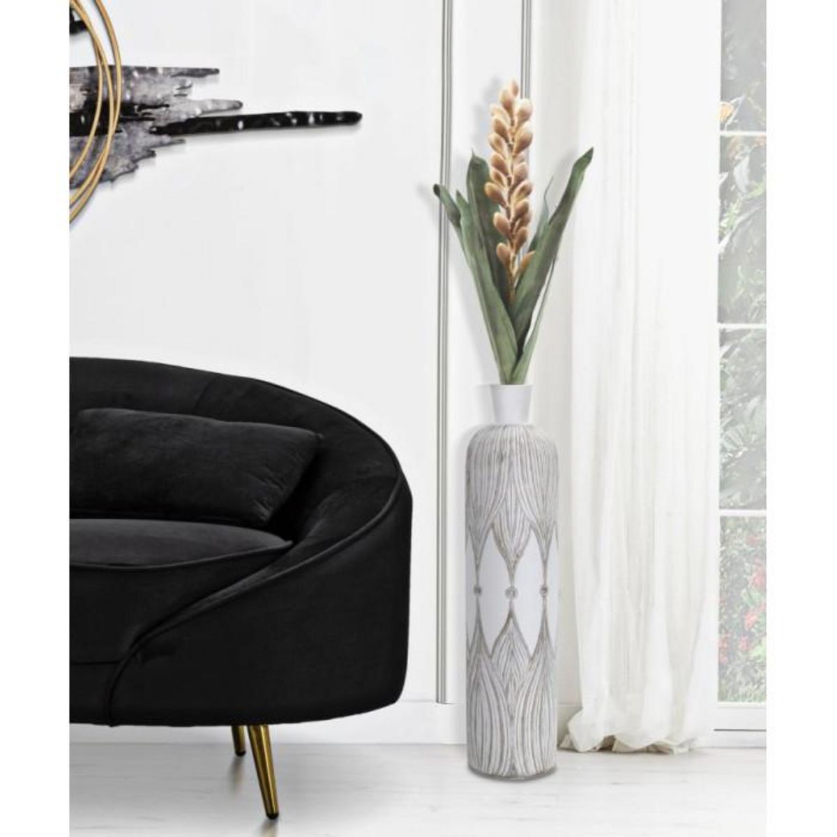 Paris Prix Vase Déco à Motifs  Atene  60cm Blanc