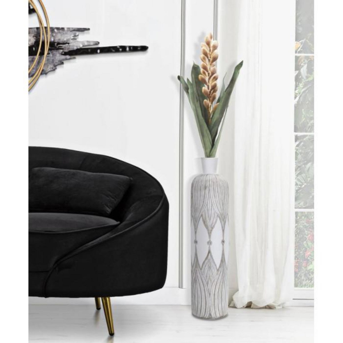 Paris Prix Vase Déco à Motifs  Atene  60cm Blanc