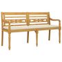 Voir la diapositive 3 : VIDAXL Banc Batavia avec coussin creme 150 cm Bois de teck massif