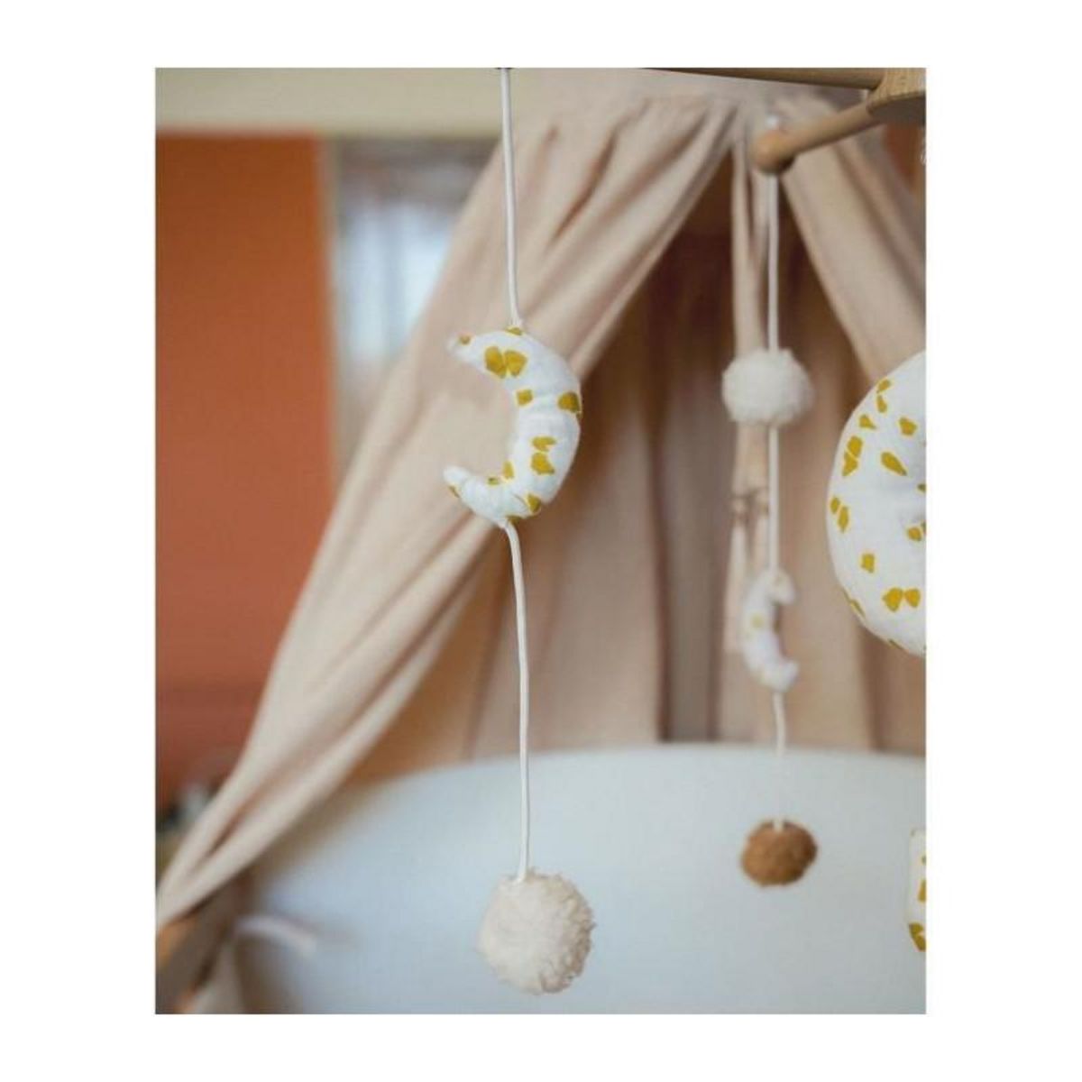 DOMIVA Mobile musical lune pour bébé Naturel 60x40 cm