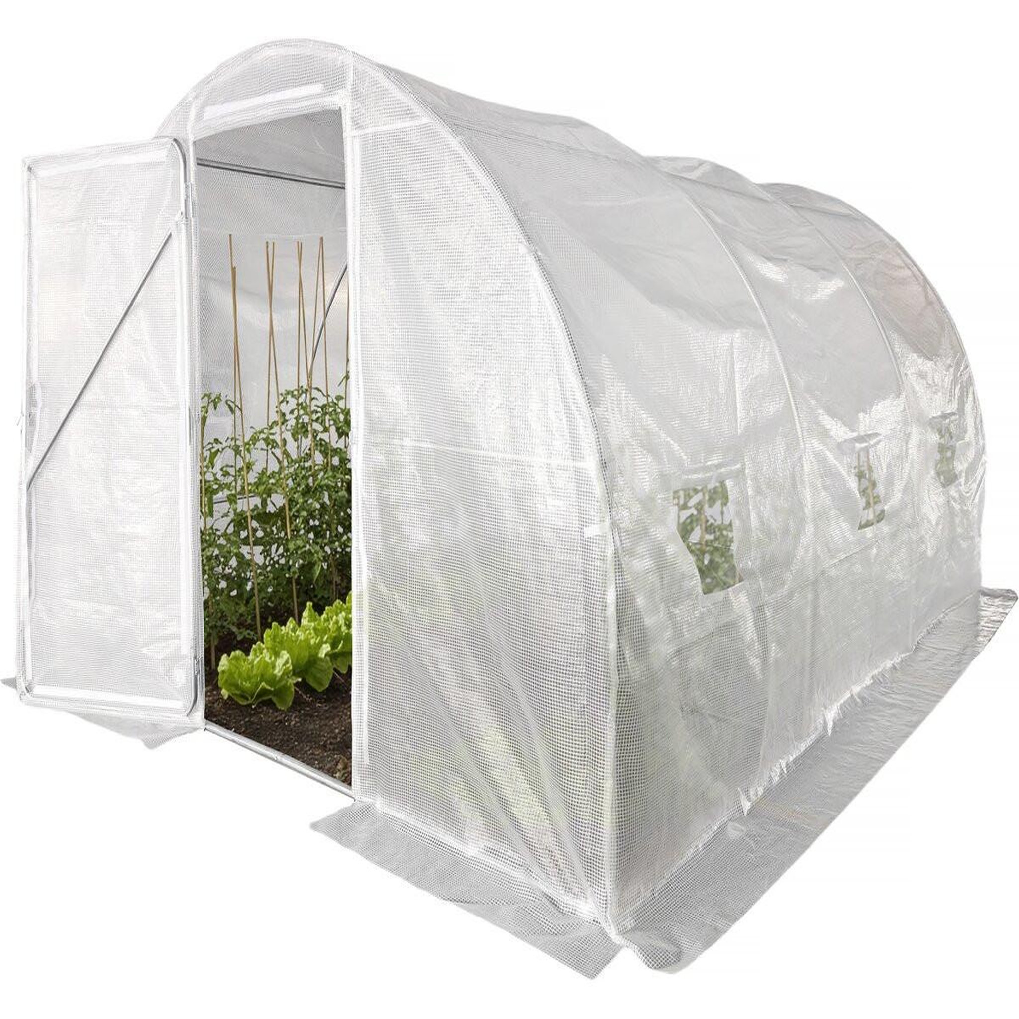 Habitat et Jardin Serre tunelle de jardin avec porte 4 x 3 m  mimosa  - 12 m² - 180g - blanc