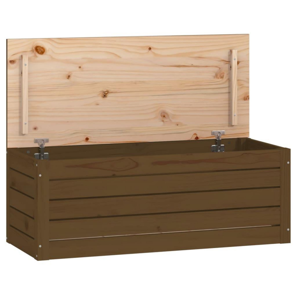 VIDAXL Boîte de rangement Marron miel 89x36,5x33 cm Bois massif pin