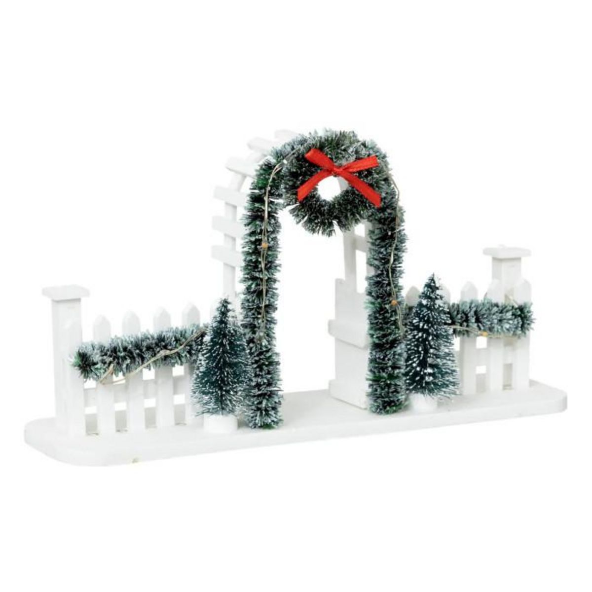 FEERIC LIGHT & CHRISTMAS Arche Village de Noël  Couronne  19cm Vert