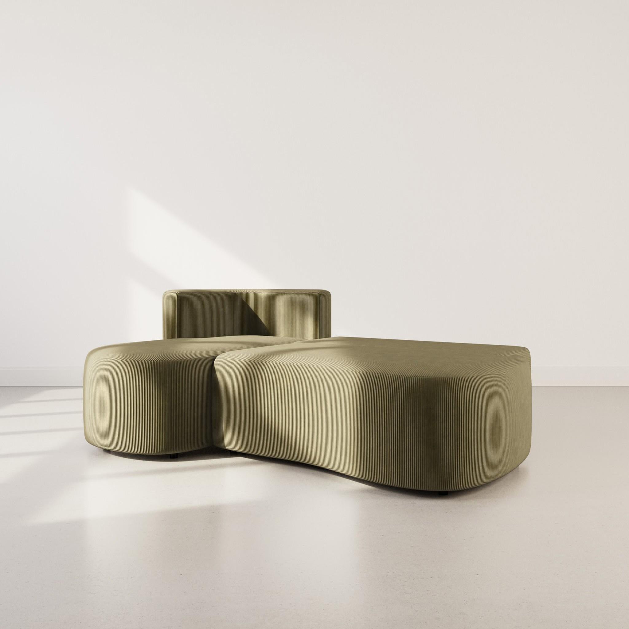 Voir la diapositive 2 : BEST MOBILIER Mahina - canapé d'angle gauche 4 places convertible avec coffre en velours côtelé