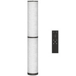 HOMCOM Lampadaire tube LED droit dimmable réglable 30W H.135cm avec télécommande acier lin beige