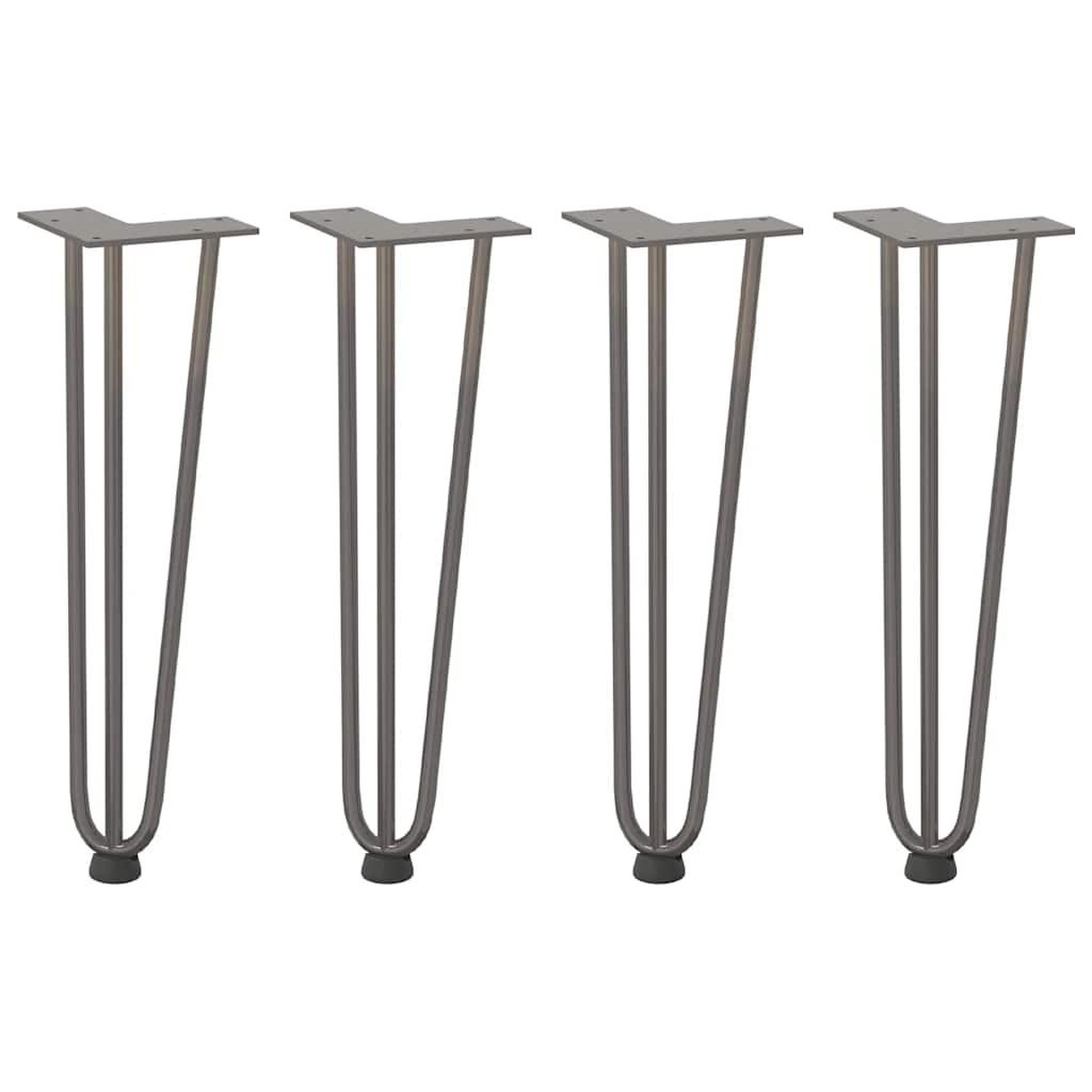 Voir la diapositive 2 : VIDAXL Pieds de table en forme d'epingle a cheveux 42 cm acier massif