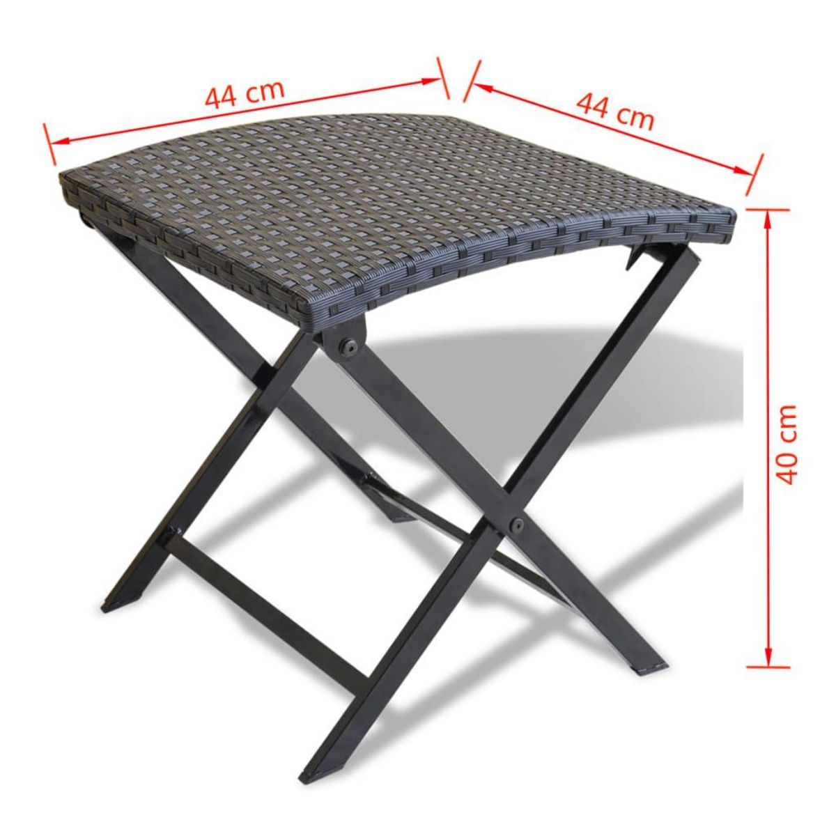 VIDAXL Tabouret pliable Resine tressee Noir