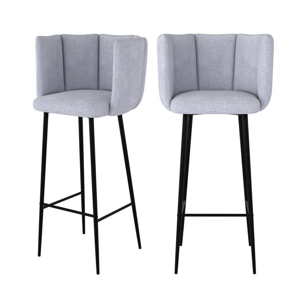 Rendez vous déco Chaise de bar Rosy en tissu 75 cm (lot de 2)