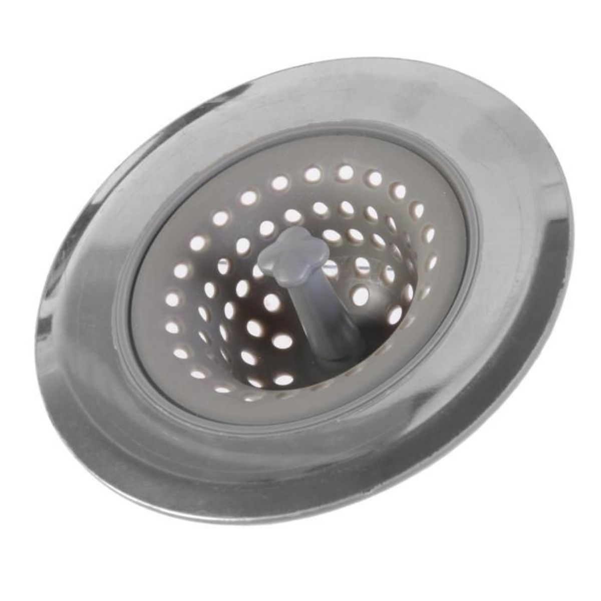 Paris Prix Filtre d'Evier Silicone & Inox  Flexible  6cm Gris